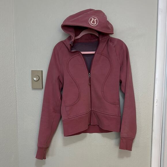lululemon athletica Jackets & Blazers - Lululemon Athletica Pink Zip-Up Jacket Cotton Stretch THICK Raspberry Cream